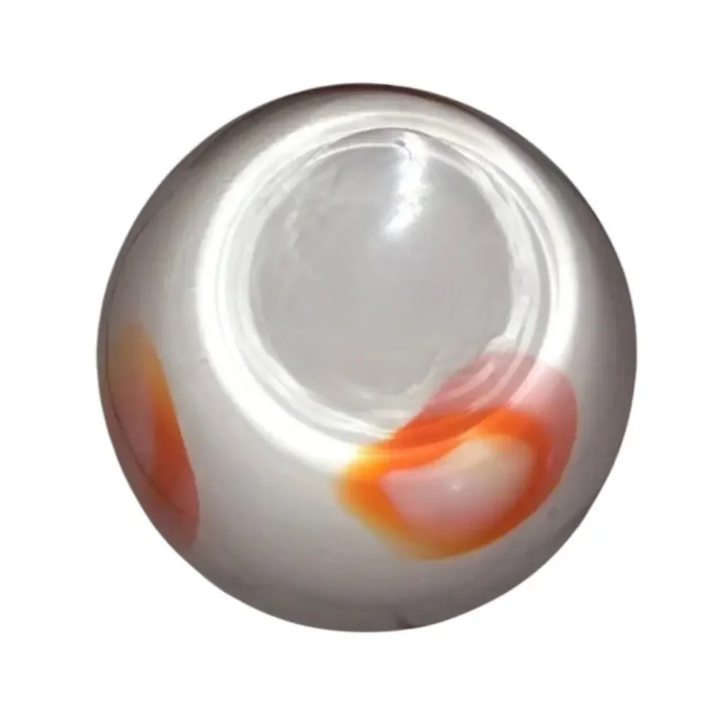 Murano Glass Vase Handblown orange patches white table bulb MCM design 9